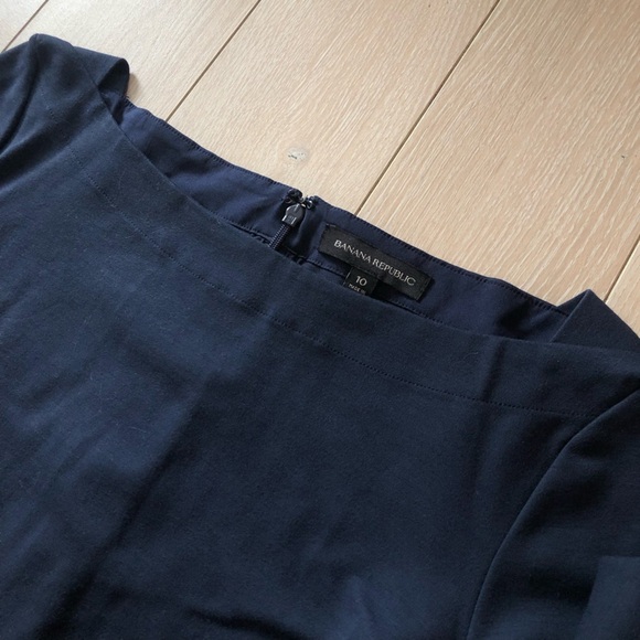 Banana Republic Ponte Flutter-Sleeve Boat Neck Dress in Navy Size 10 - Picture 7 of 10